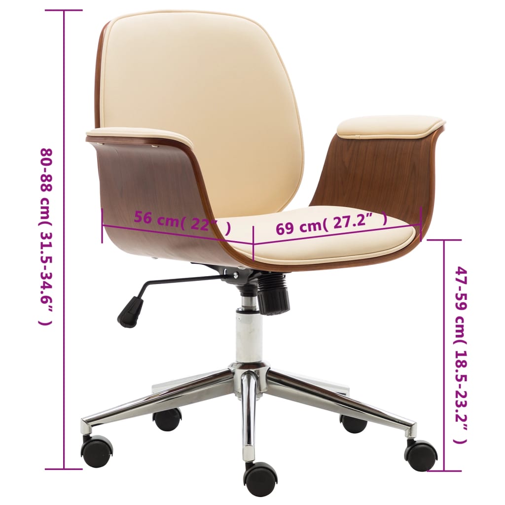office-chair-cream-bent-wood-and-faux-leather At Willow and Wine USA!