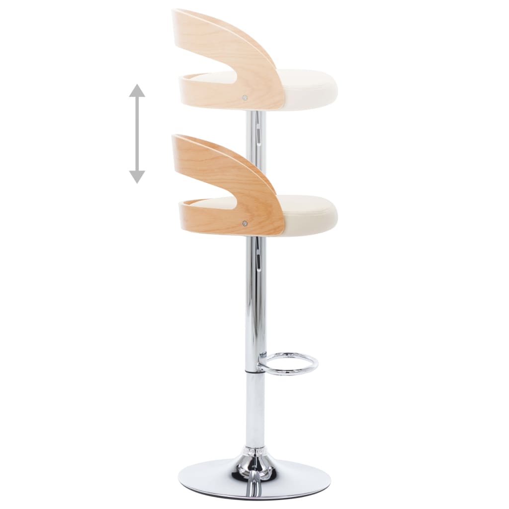 bar-stools-2-pcs-cream-faux-leather-and-bentwood At Willow and Wine USA!