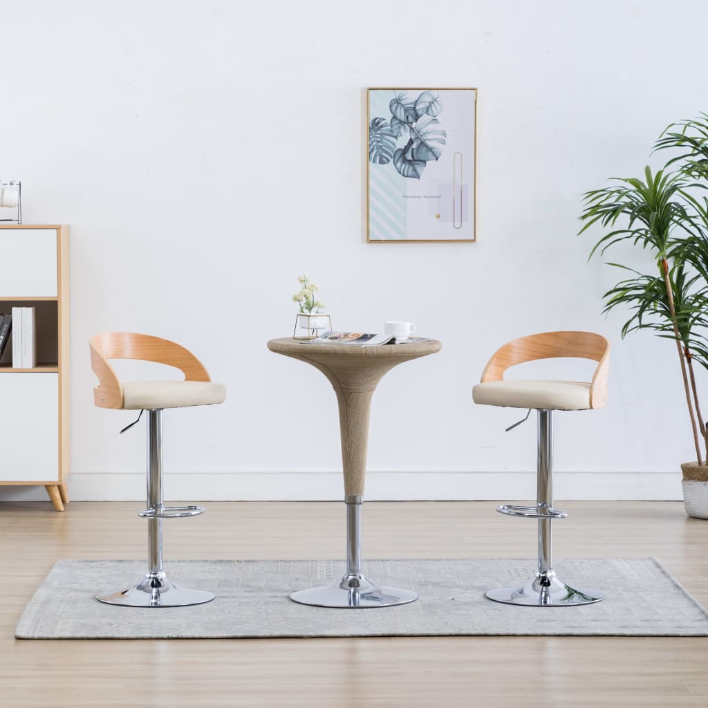 bar-stools-2-pcs-cream-faux-leather-and-bentwood At Willow and Wine USA!