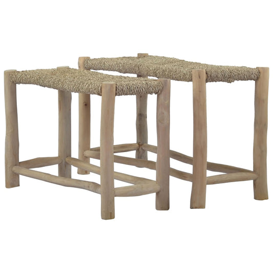 benches-2-pcs-brown-seagrass At Willow and Wine USA!