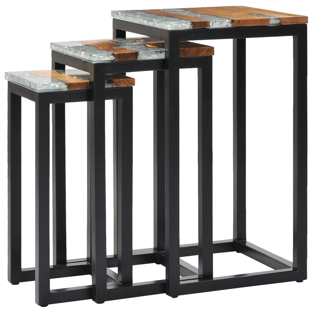 nesting-tables-3-pcs-solid-teak-wood-and-polyresin At Willow and Wine USA!