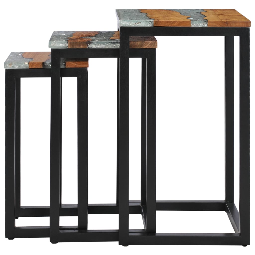 nesting-tables-3-pcs-solid-teak-wood-and-polyresin At Willow and Wine USA!