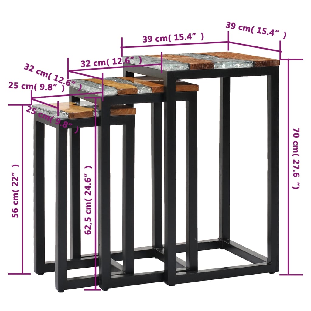 nesting-tables-3-pcs-solid-teak-wood-and-polyresin At Willow and Wine USA!