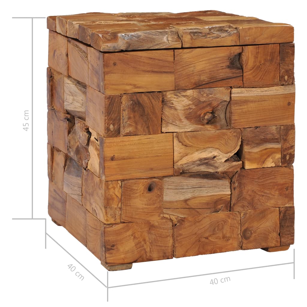 storage-stool-solid-teak-wood At Willow and Wine USA!