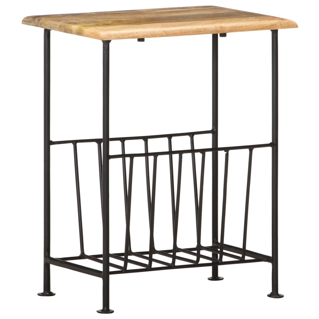 magazine-rack-15-7-x11-8-x19-7-solid-mango-wood-and-steel At Willow and Wine USA!