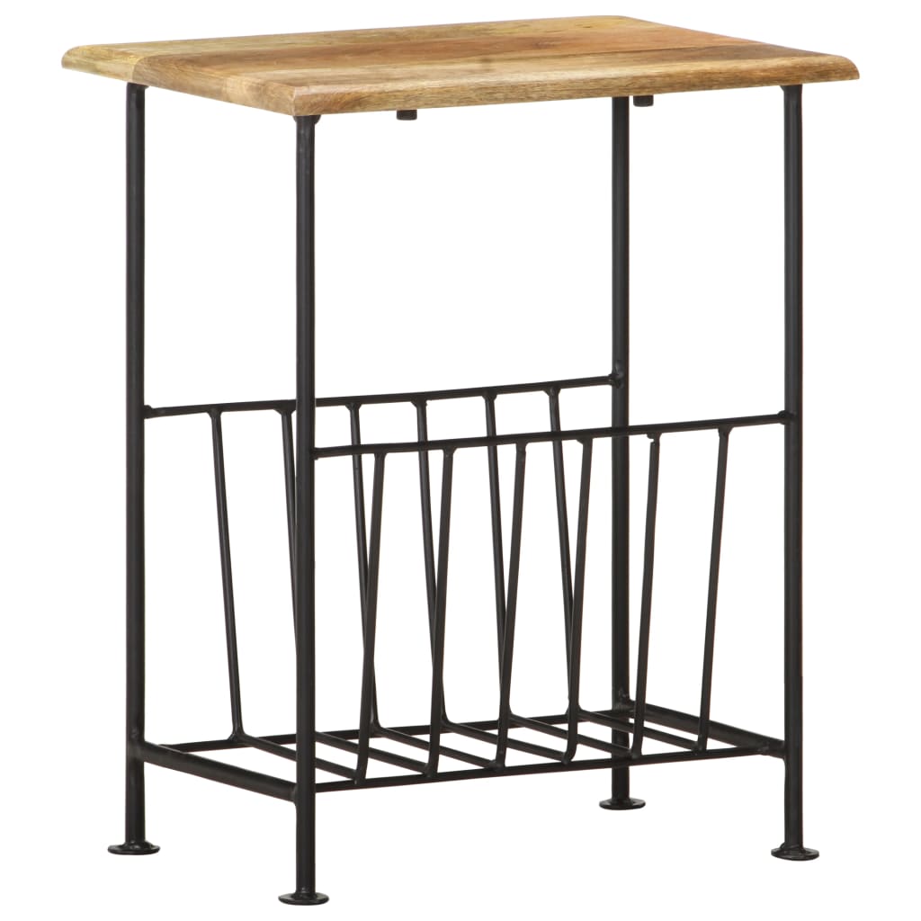 magazine-rack-15-7-x11-8-x19-7-solid-mango-wood-and-steel At Willow and Wine USA!