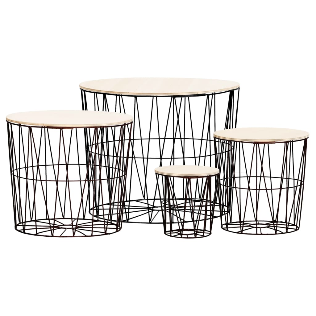 coffee-table-4-pcs-black At Willow and Wine USA!