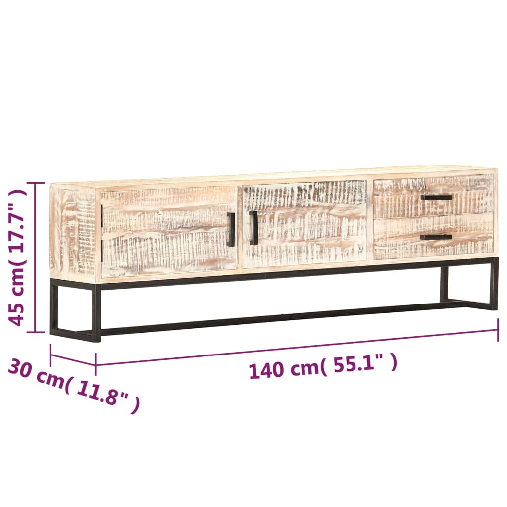tv-stand-white-55-1-x11-8-x17-7-solid-wood-acacia At Willow and Wine USA!