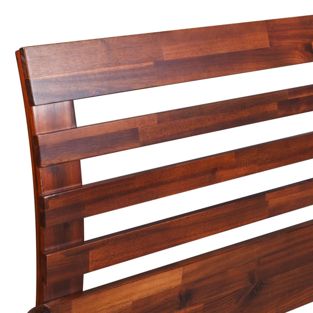 Bed Frame Solid Acacia Wood 70.9"x78.7"