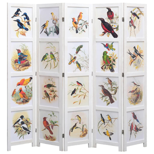 5-panel-room-divider-white-68-9-x65-bird-814428 At Willow and Wine USA!