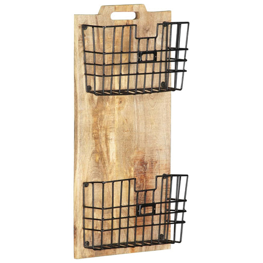 wall-mounted-magazine-rack-13-x3-9-x26-4-solid-rough-mango-wood At Willow and Wine USA!