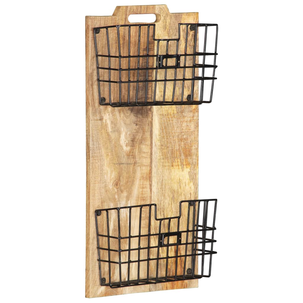 wall-mounted-magazine-rack-13-x3-9-x26-4-solid-rough-mango-wood At Willow and Wine USA!