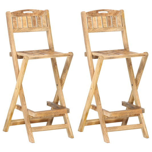 folding-patio-bar-chairs-2-pcs-solid-mango-wood At Willow and Wine USA!