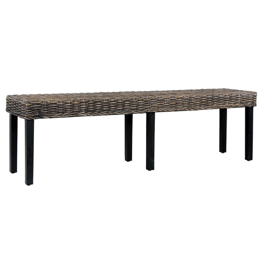 bench-63-black-natural-kubu-rattan-and-solid-mango-wood At Willow and Wine USA!