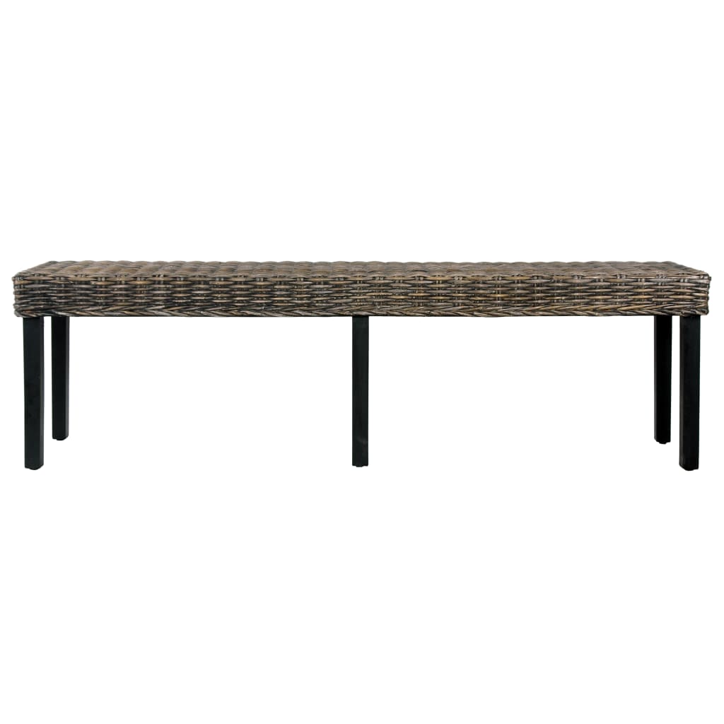 bench-63-black-natural-kubu-rattan-and-solid-mango-wood At Willow and Wine USA!