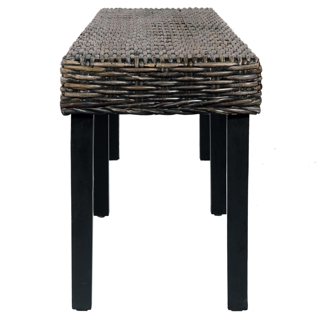 bench-63-black-natural-kubu-rattan-and-solid-mango-wood At Willow and Wine USA!