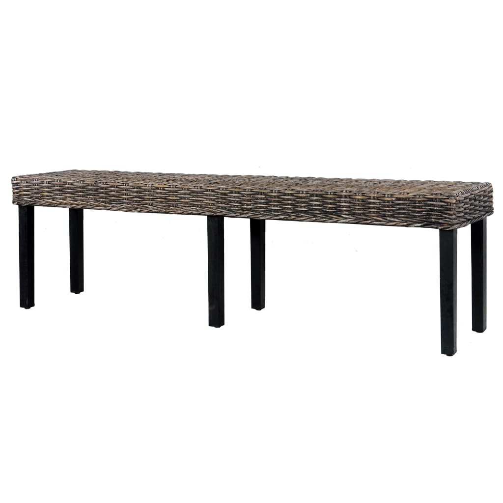 bench-63-black-natural-kubu-rattan-and-solid-mango-wood At Willow and Wine USA!