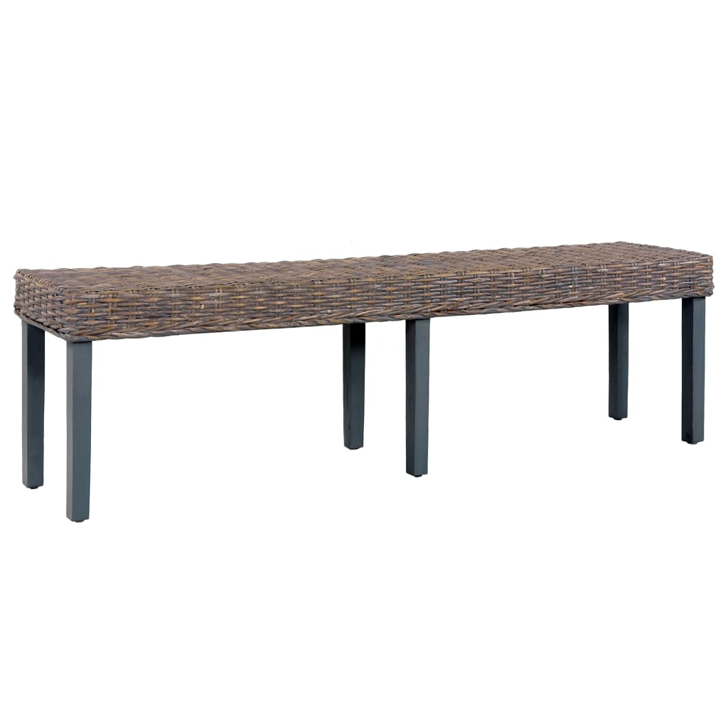 bench-63-black-natural-kubu-rattan-and-solid-mango-wood At Willow and Wine USA!