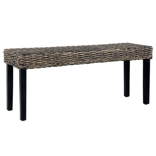 bench-43-3-black-natural-kubu-rattan-and-solid-mango-wood At Willow and Wine USA!