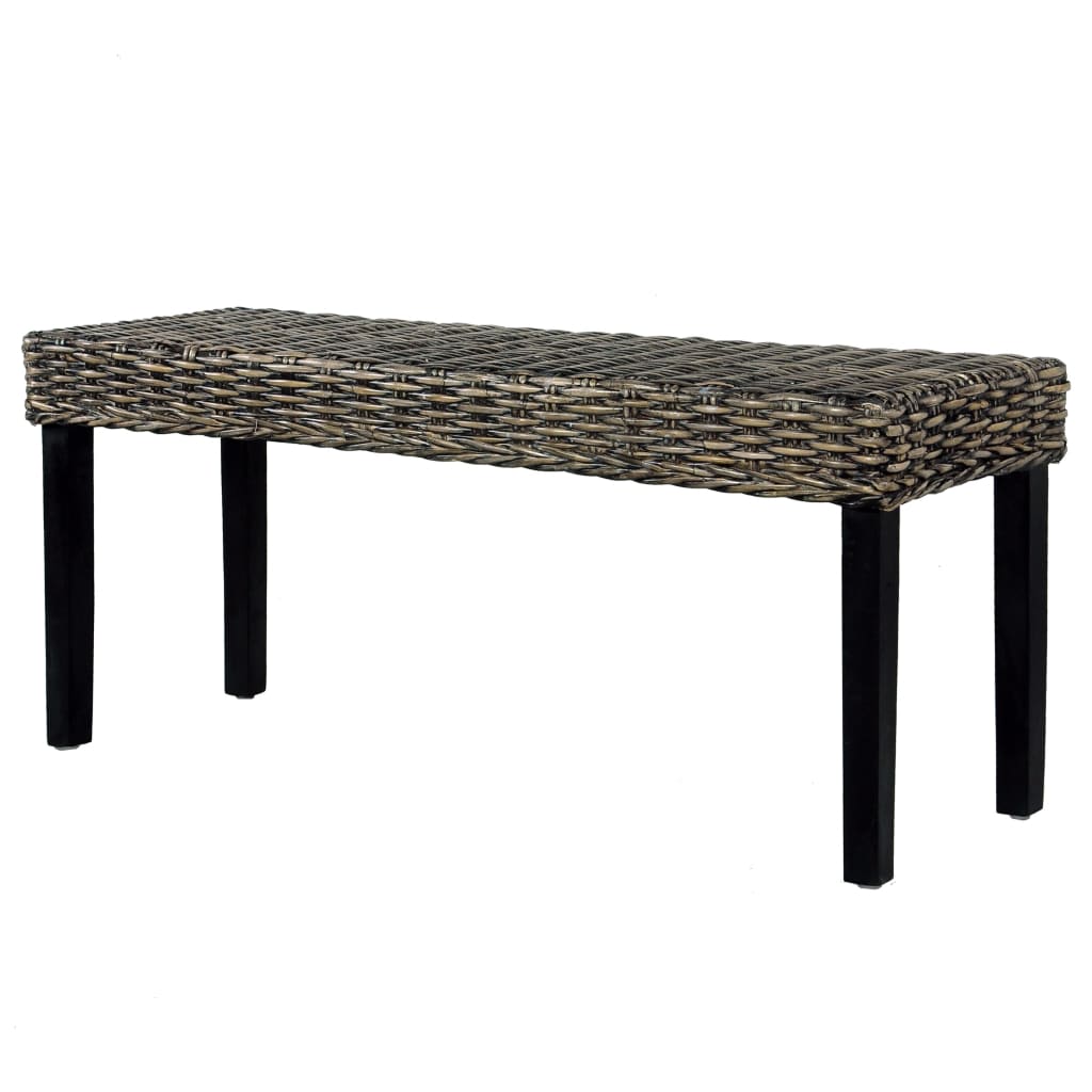 bench-43-3-black-natural-kubu-rattan-and-solid-mango-wood At Willow and Wine USA!