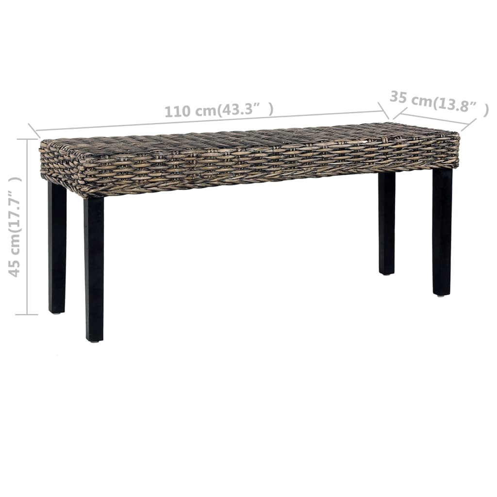 bench-43-3-black-natural-kubu-rattan-and-solid-mango-wood At Willow and Wine USA!