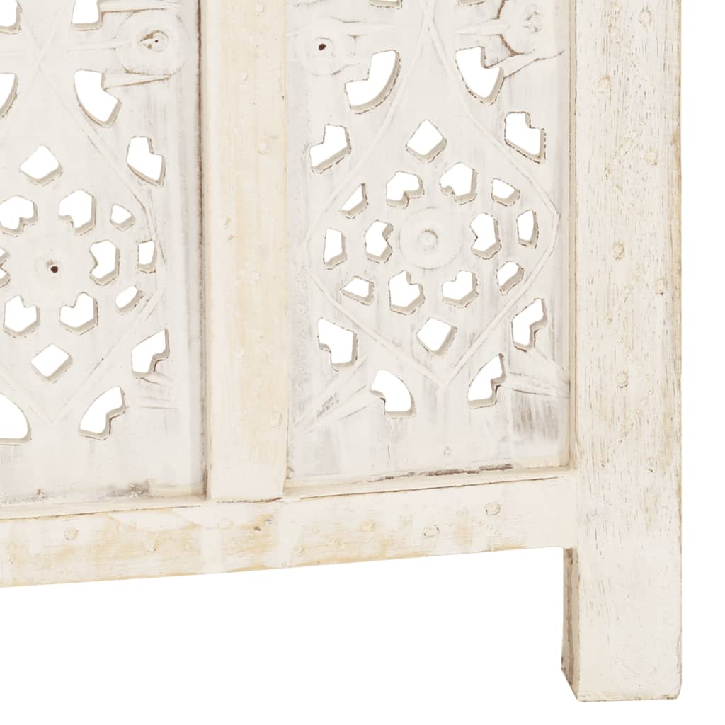 hand-carved-5-panel-room-divider-white-78-7-x65-solid-mango-wood At Willow and Wine USA!