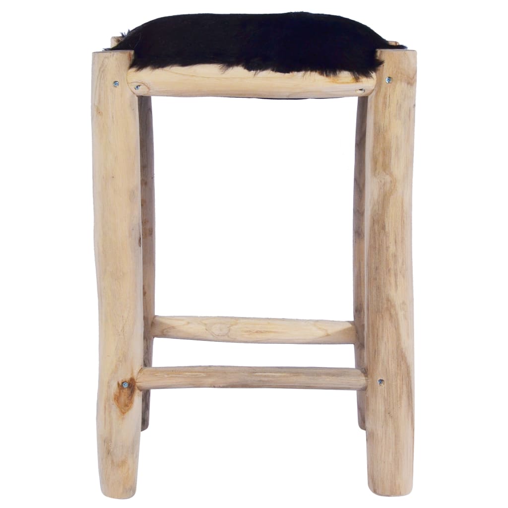 bar-stool-real-goat-leather-and-solid-teak-wood At Willow and Wine USA!