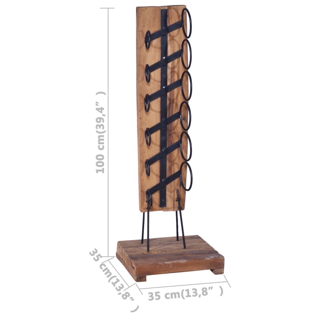 wine-rack-for-6-bottles-13-8-x13-8-x39-4-solid-teak-wood At Willow and Wine USA!