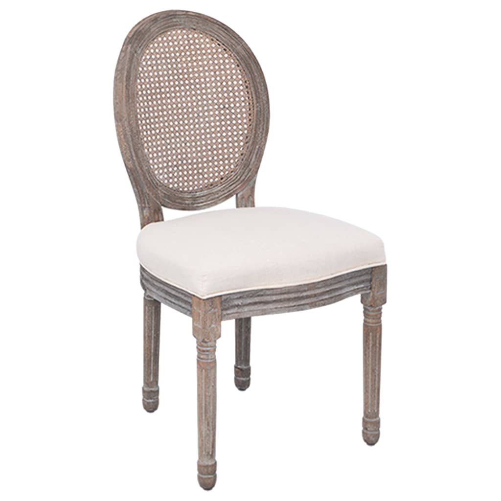 Dining Chairs 4 pcs Cream Fabric