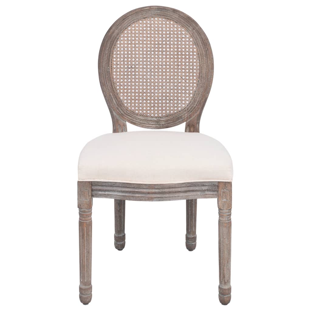 Dining Chairs 4 pcs Cream Fabric