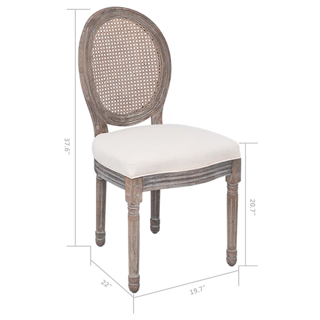 Dining Chairs 4 pcs Cream Fabric