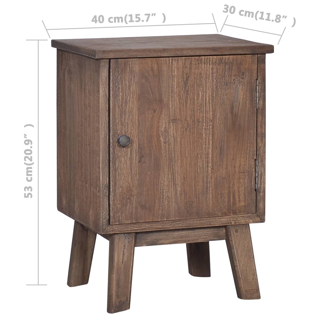 Bedside Cabinet 15.7"x11.8"x20.9" Solid Teak Wood