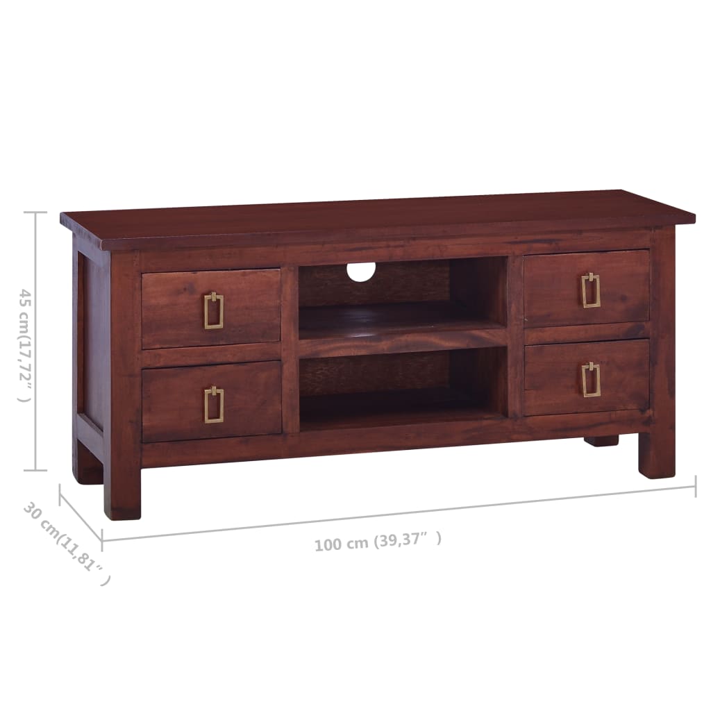 tv-stand-classical-brown-39-4-x11-8-x17-7-solid-mahogany-wood At Willow and Wine USA!