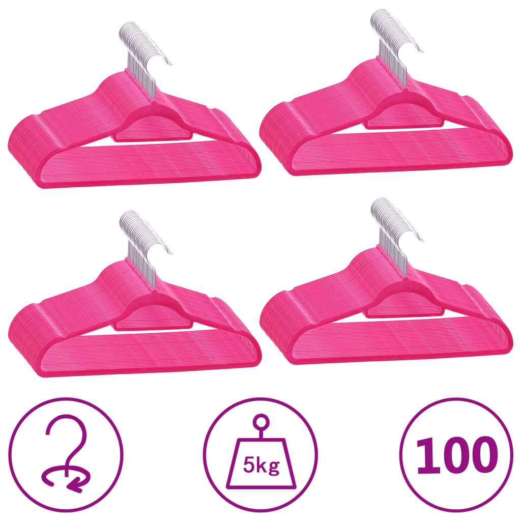 100-pcs-clothes-hanger-set-anti-slip-pink-velvet-813941 At Willow and Wine USA!