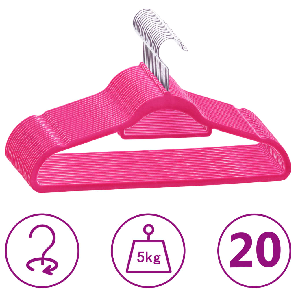 100-pcs-clothes-hanger-set-anti-slip-pink-velvet-813941 At Willow and Wine USA!