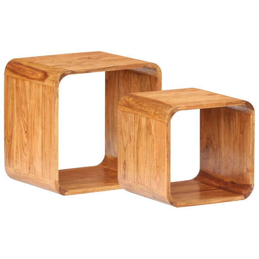 side-tables-2-pcs-solid-acacia-wood-honey-finish At Willow and Wine USA!