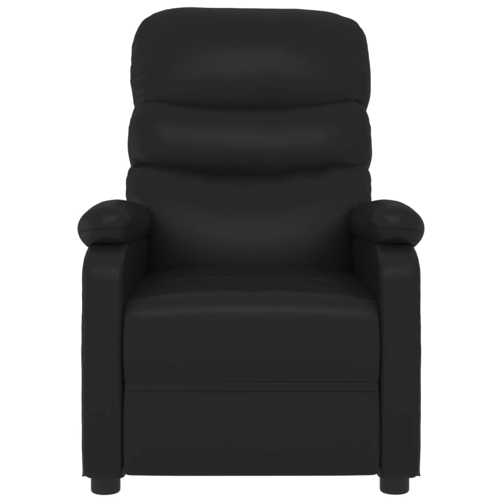 Massage Recliner Black Faux Leather