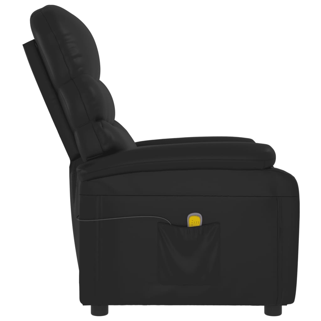 Massage Recliner Black Faux Leather