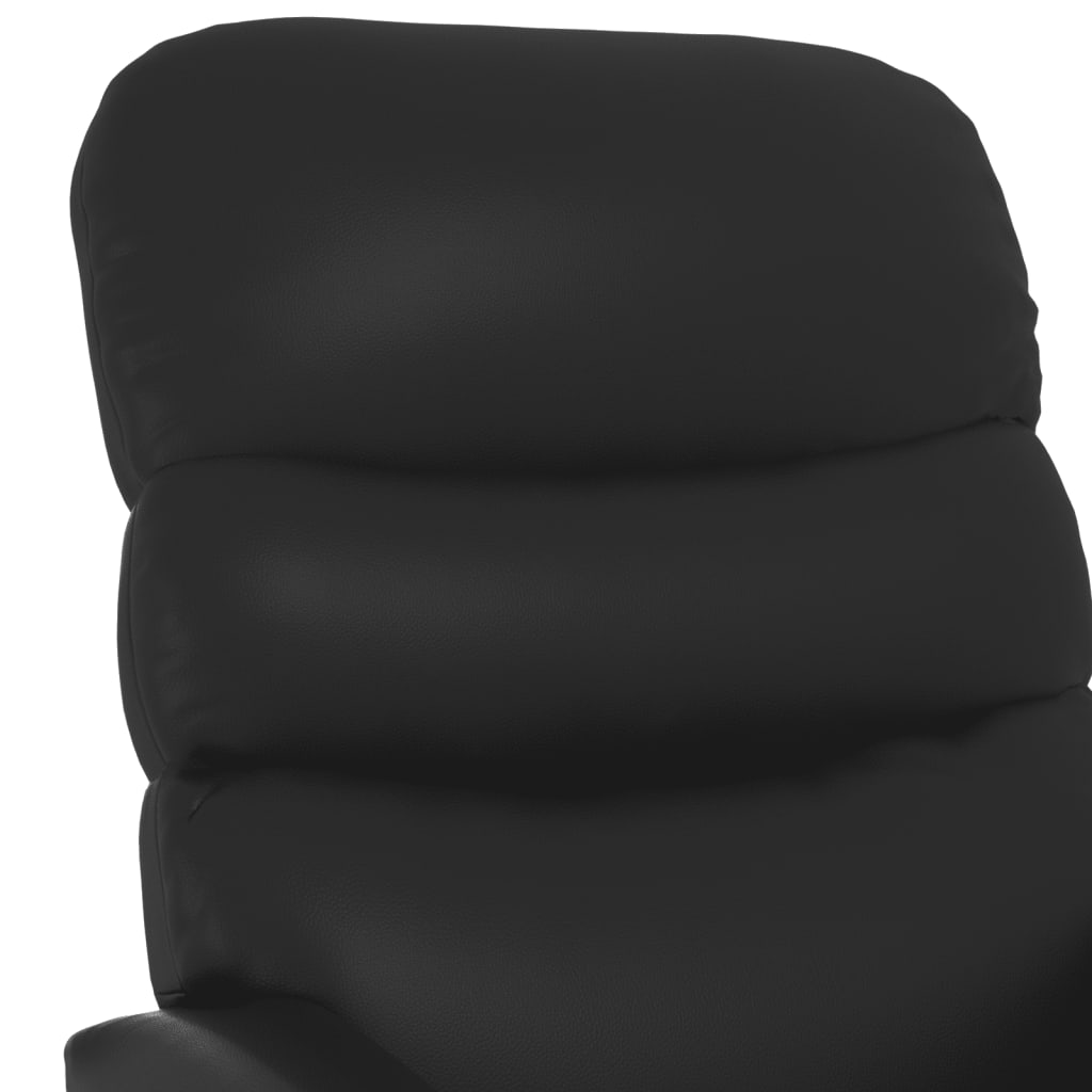 Massage Recliner Black Faux Leather