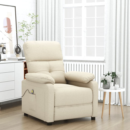 Massage Recliner Cream Fabric