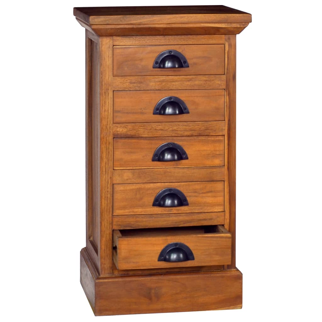 5-drawer-cabinet-13-8-x11-8-x23-6-solid-teak-wood At Willow and Wine USA!