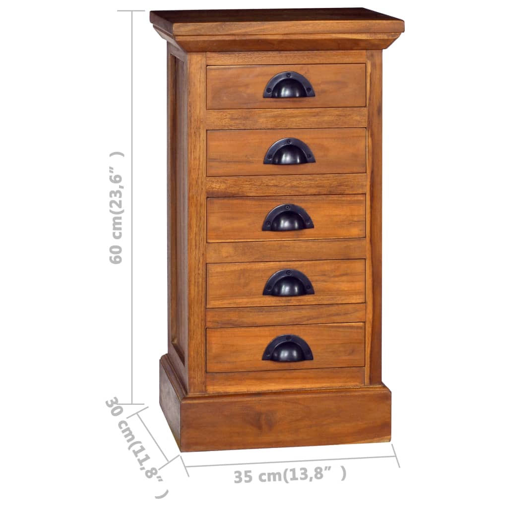 5-drawer-cabinet-13-8-x11-8-x23-6-solid-teak-wood At Willow and Wine USA!