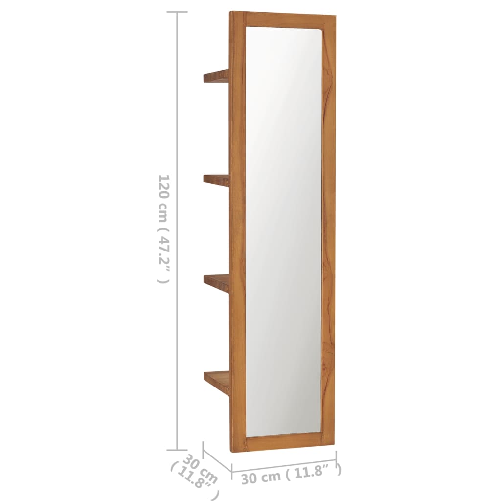 wall-mirror-with-shelves-11-8-x11-8-x47-2-solid-teak-wood At Willow and Wine USA!