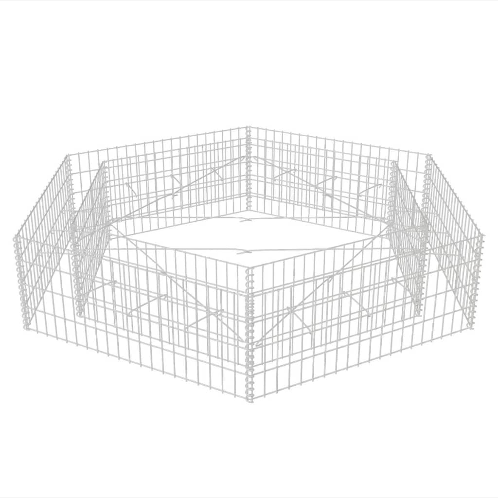 hexagonal-gabion-raised-bed-78-7-x68-1-x15-7 At Willow and Wine USA!