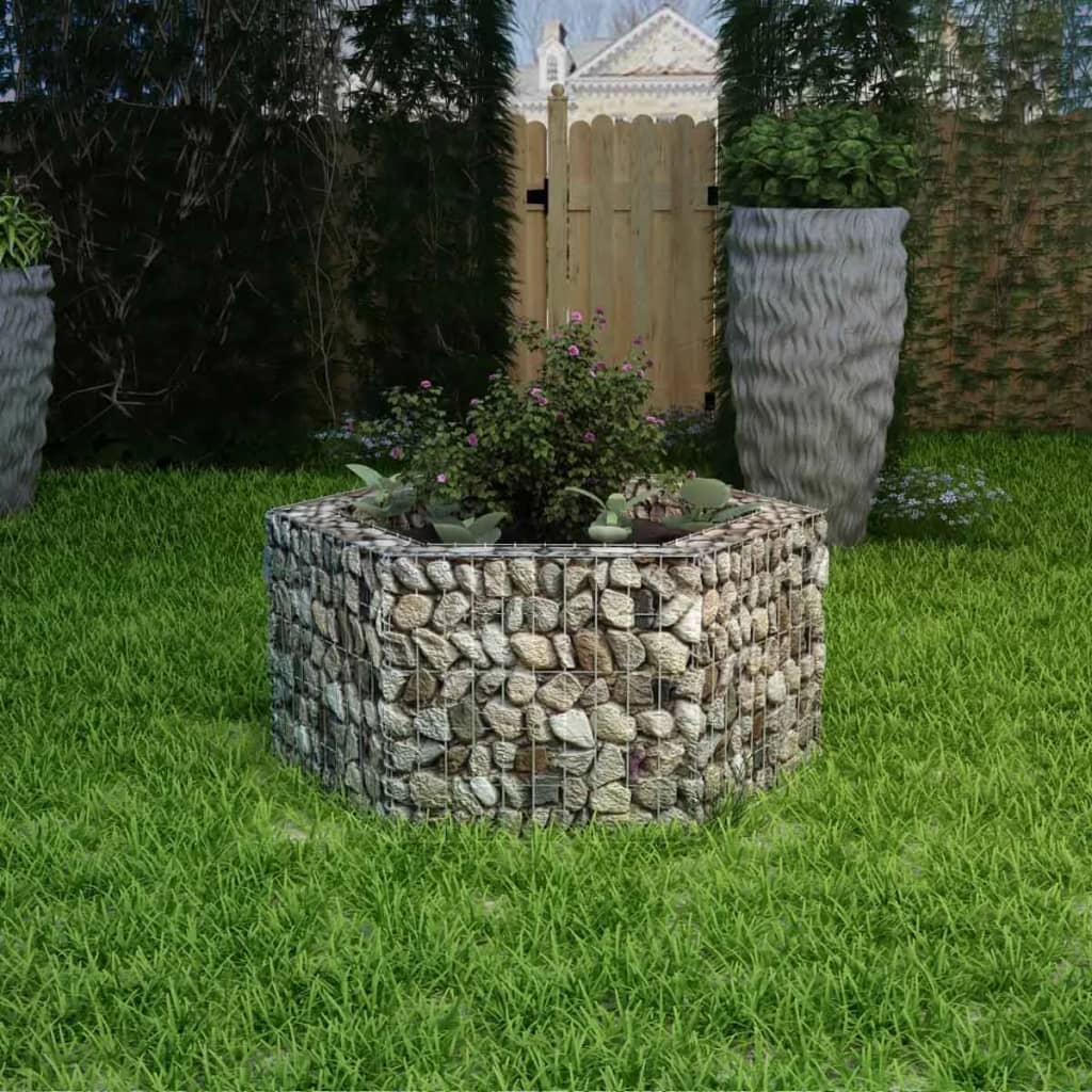 hexagonal-gabion-raised-bed-78-7-x68-1-x15-7 At Willow and Wine USA!