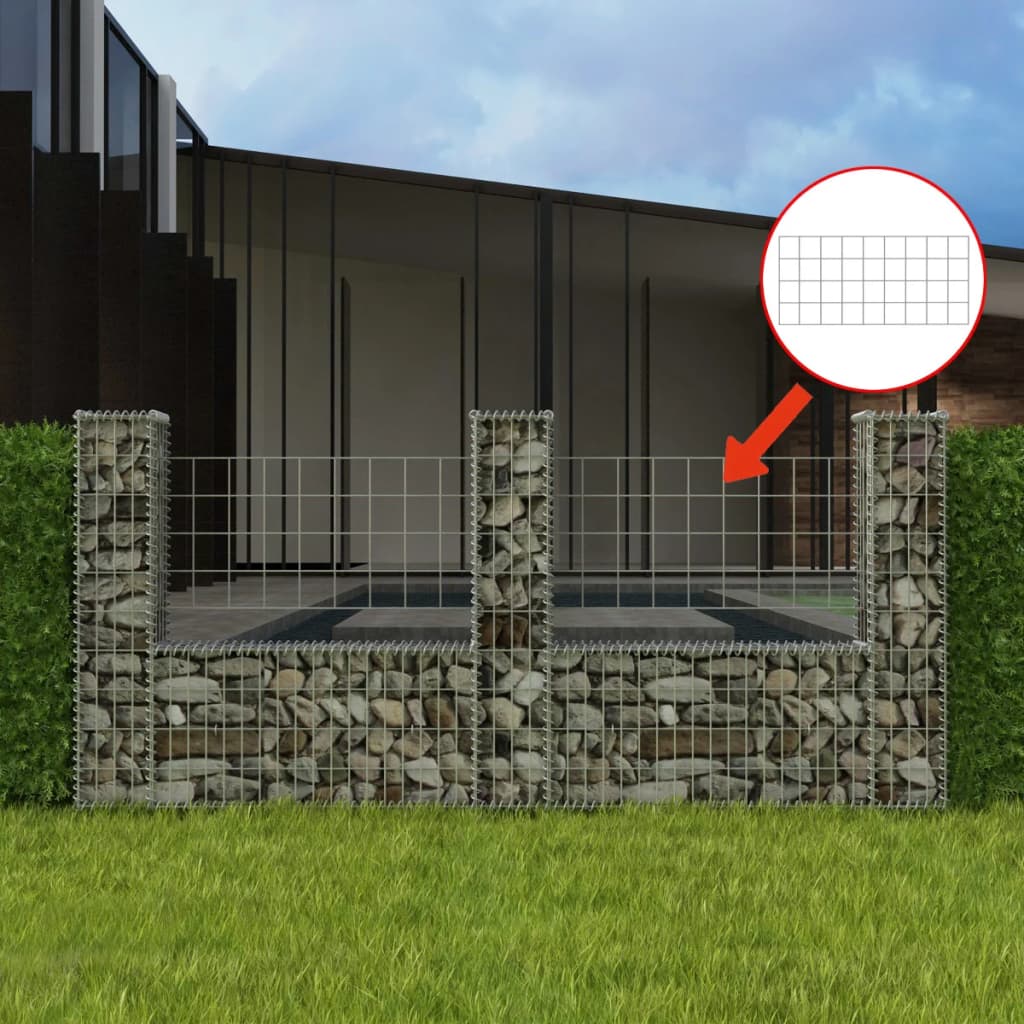 gabion-basket-u-shape-galvanized-steel-94-5-x7-9x39-4 At Willow and Wine USA!