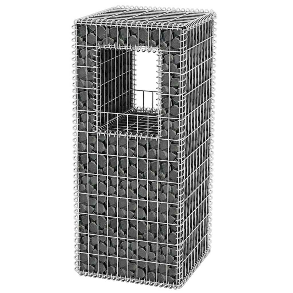 gabion-basket-post-planter-steel-19-7-x19-7-x47-2 At Willow and Wine USA!