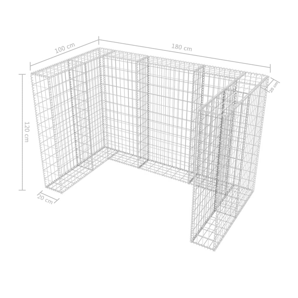 gabion-double-wheelie-bin-surround-steel-70-9-x39-4-x47-2-813894 At Willow and Wine USA!