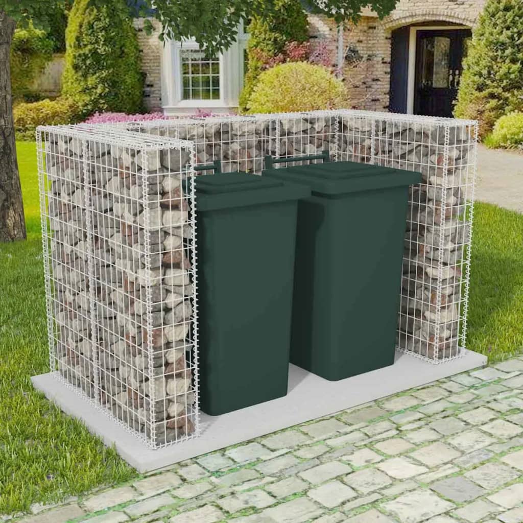 gabion-double-wheelie-bin-surround-steel-70-9-x39-4-x47-2-813894 At Willow and Wine USA!