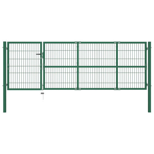 garden-fence-gate-with-posts-137-8-x39-4-steel-green At Willow and Wine USA!